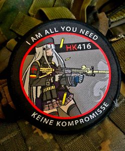 Girl's Frontline cosplay HK 416 GFL anime girl airsoft waifu morale milsim patch