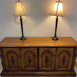 Nice Dining Credenza Buffet Bar With Lamps 