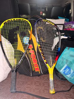 E force raquets two of them and bag 100$