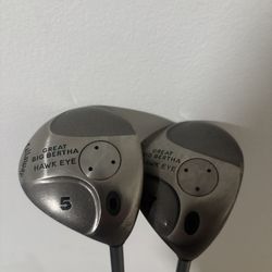 Vintage Callaway Great Big Bertha Hawk Eye 5 And 7 Wood