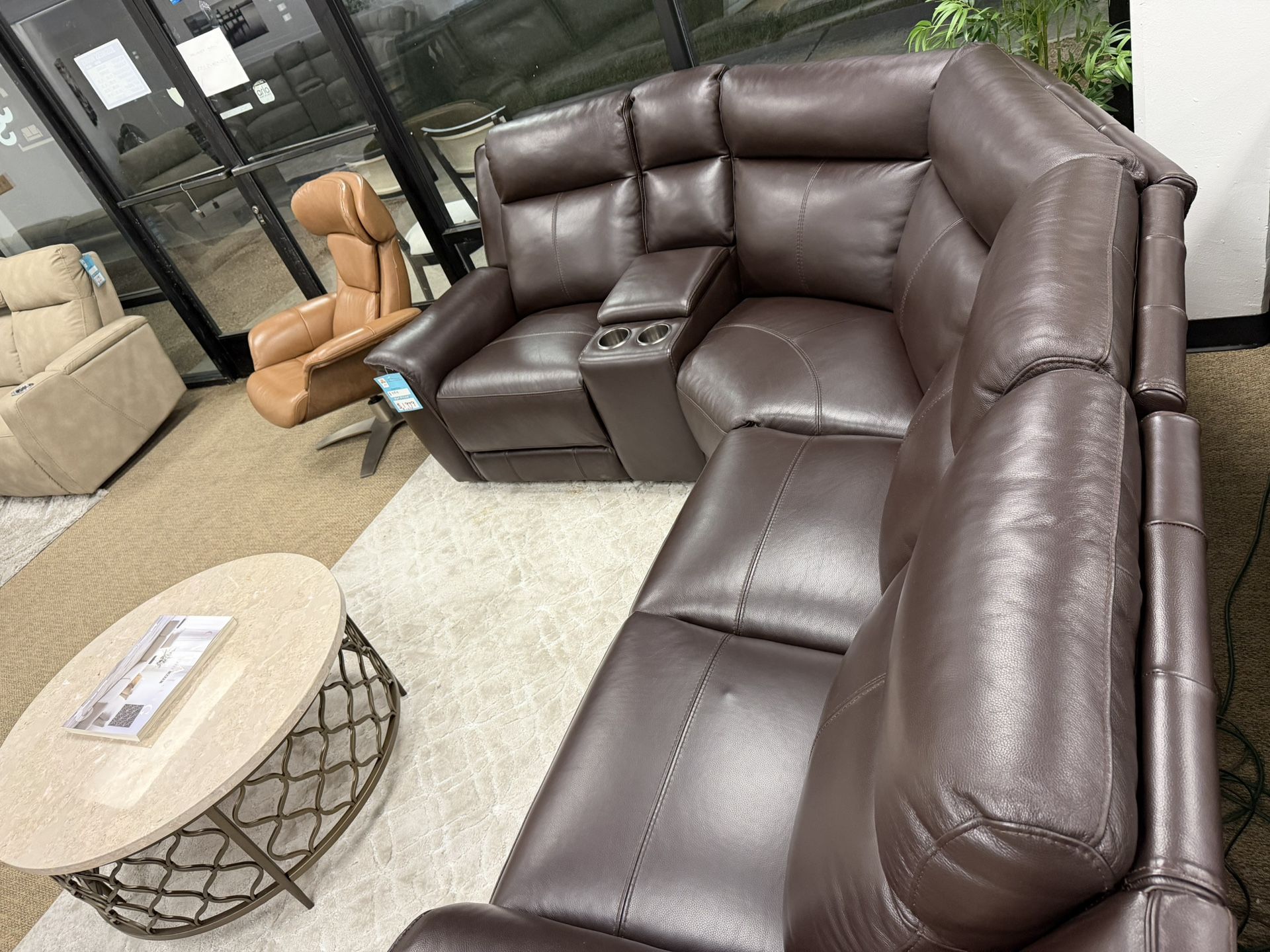5 Pc Leather Sectional Sofa-Addyson-Zero down Payment 