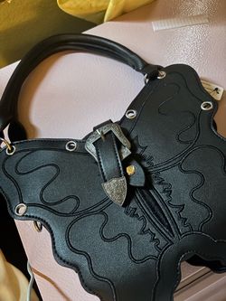 Butterfly black handbag