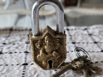 Collectable Item Pure Brass And Heavy  Hindu Goddess Lock.  