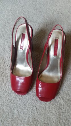 Ninewest red sling back shoes