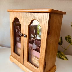 vintage wooden jewelry cabinet