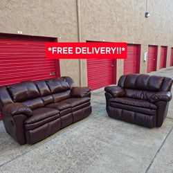 Gorgeous Leather Couch Set
