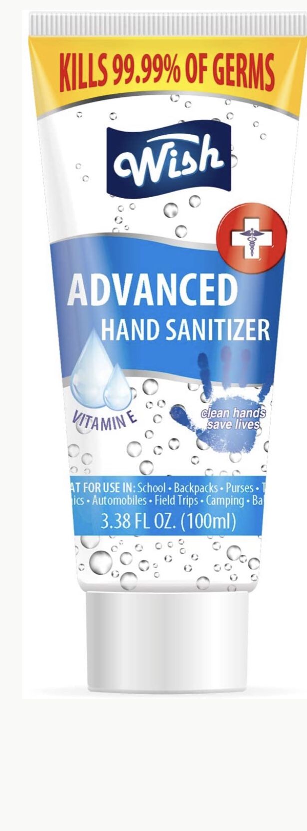 Wish 3.38 oz Hand Sanitizer Tube Casepack 24