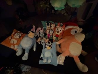 Bingo and bluey stuffed animals big and small