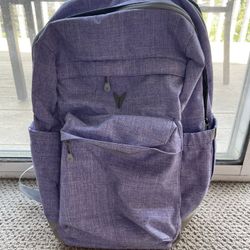 Bondka Purple Backpack: Padded Laptop Sleeve, 4 Zip Compartments, Water Bottle Holder.