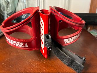 XLAB Super Wing Triathlon Rear Water Bottle Cage Mount Red with 2 Profile Cages