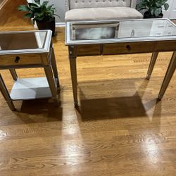 Mirror desk with nightstand