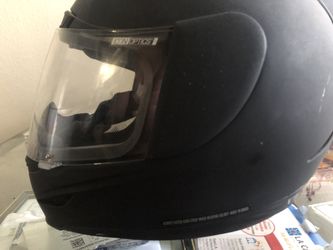 Icon black helmet & SS small gloves