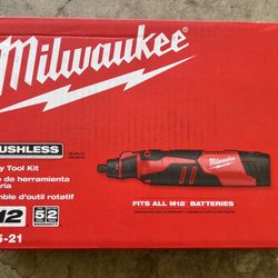 Milwaukee M12 12V Lithium-lon Cordless Brushless Rotary Tool with (1) 2.0 Ah Battery Pack and Charger