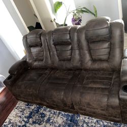 Recliner Sofa Couch And Love Seat. Electric Adjustable 