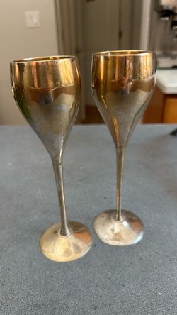 Vintage Brass Glasses Made In India, Toning.