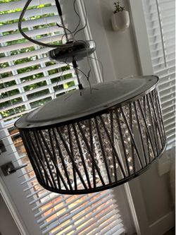 Saynsberry 6-Light Polished Chrome and Crystal Pendant Light Fixture with Crystal Drum Shade