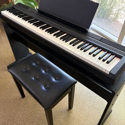 Yamaha Piano with Pedal, Piano Stand, and Chair