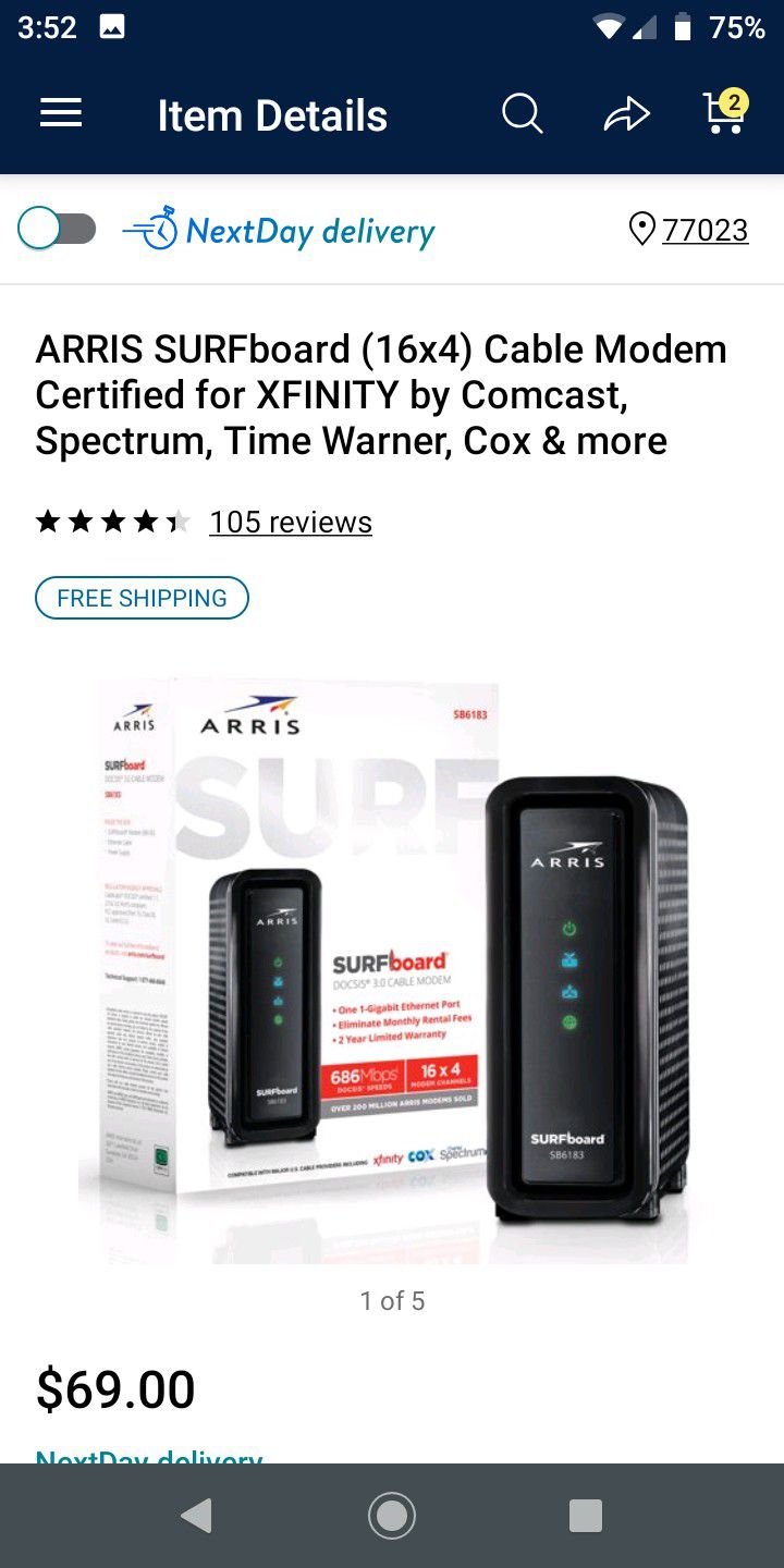 ARRIS SURFboard (16x4) Cable Modem Certified for XFINITY by Comcast, Spectrum, Time Warner, Cox & more