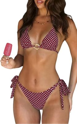 Orphichic Women's Polka Dot Bikini Set (Size L)