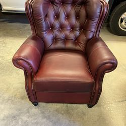 Red Leather Stationary Chair