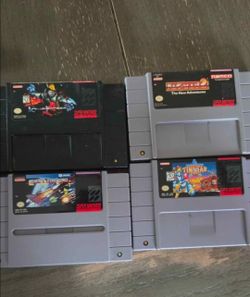 Nintendo SNES Game Lot: Killer Instinct, Earth Defense Force, Pac-Man 2, Tin Star