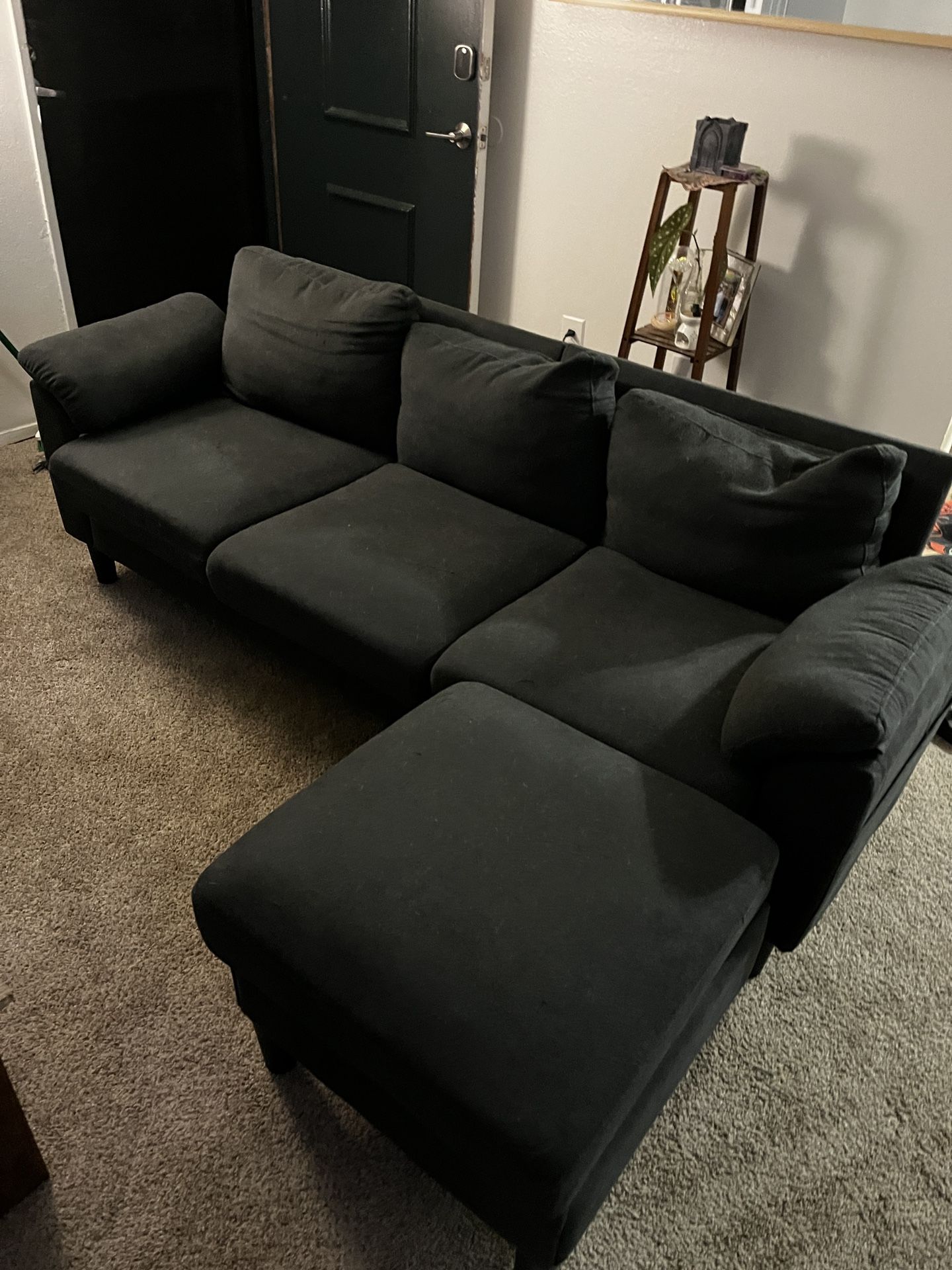 3 seat couch and ottoman with storage
