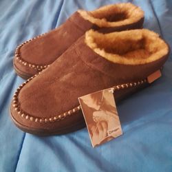 Zigzagger Mens Slip On Moccasin Slippers