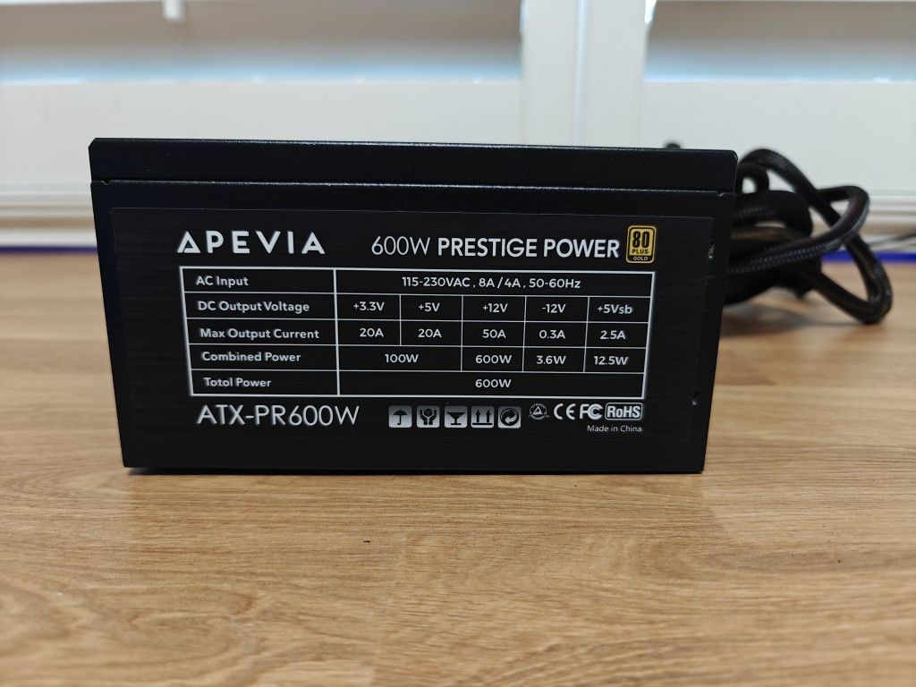 Apevia Prestige 600w Gold Power Supply PSU For Gaming PC Desktop Computer Like Corsair Thermaltake Cooler Master