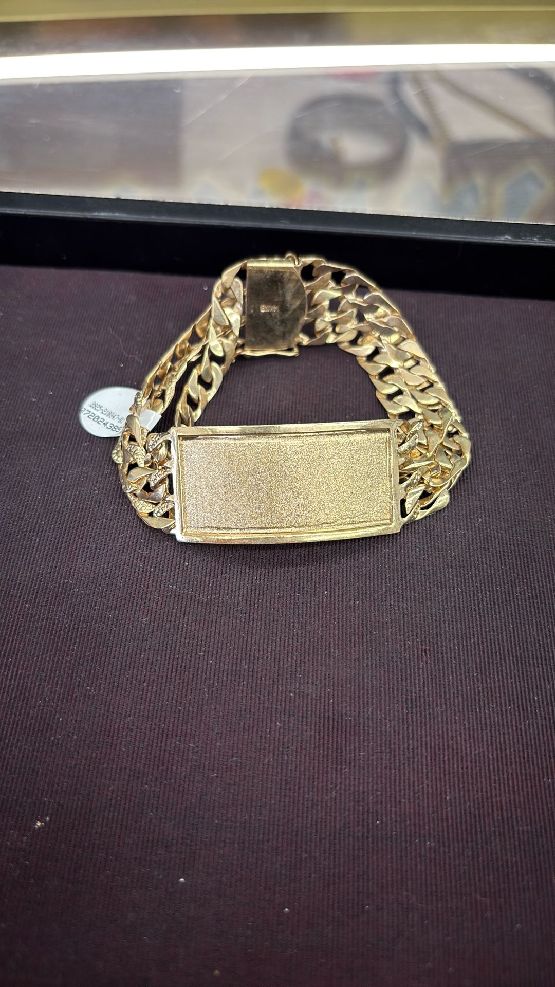 Cuban Link Style ID Bracelet 14k Gold 53.5 Grams