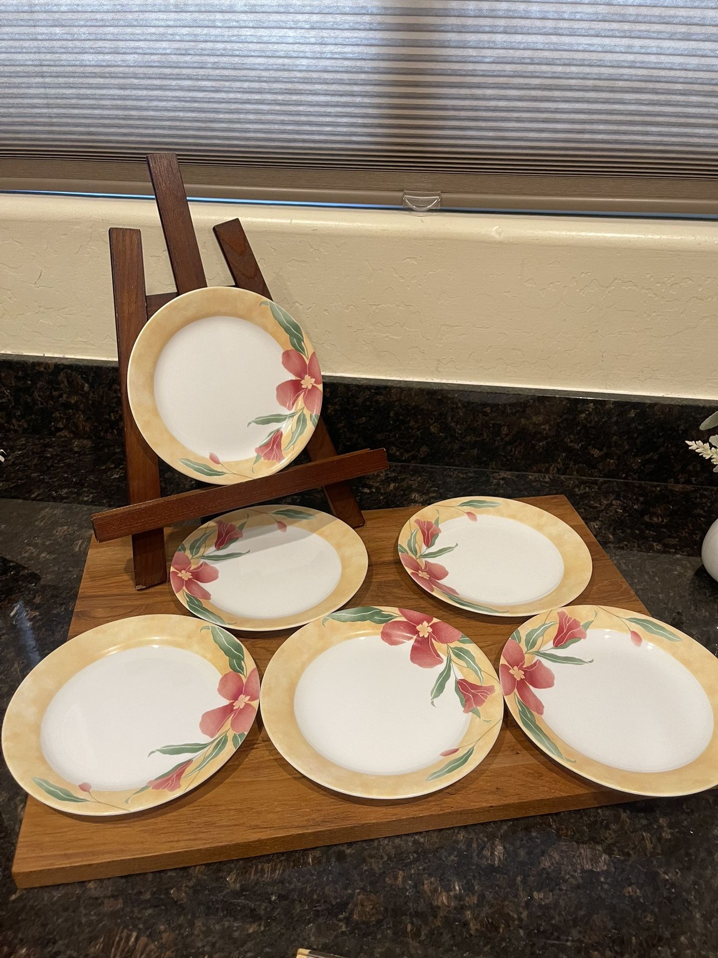 6 Corelle PACIFIC BLOOM Salad Plates/dessert plates