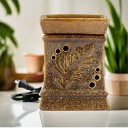 Green Granite Leaf Design Electric Wax Warmer