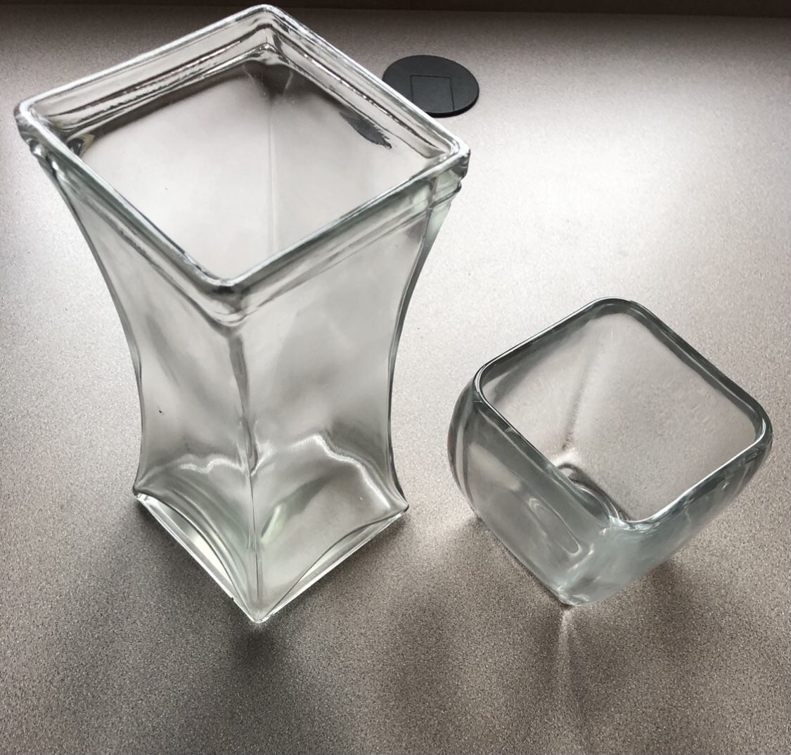Glass Vases 9 Pieces for flowers, weddings, parties and events