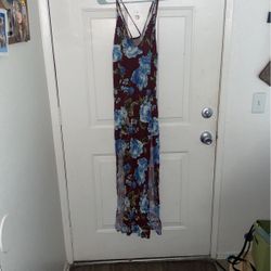 Brown And Blue Dress