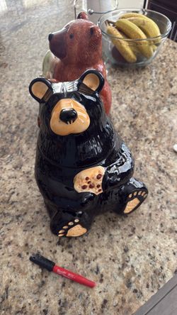 (2) Big Bear cookie jars