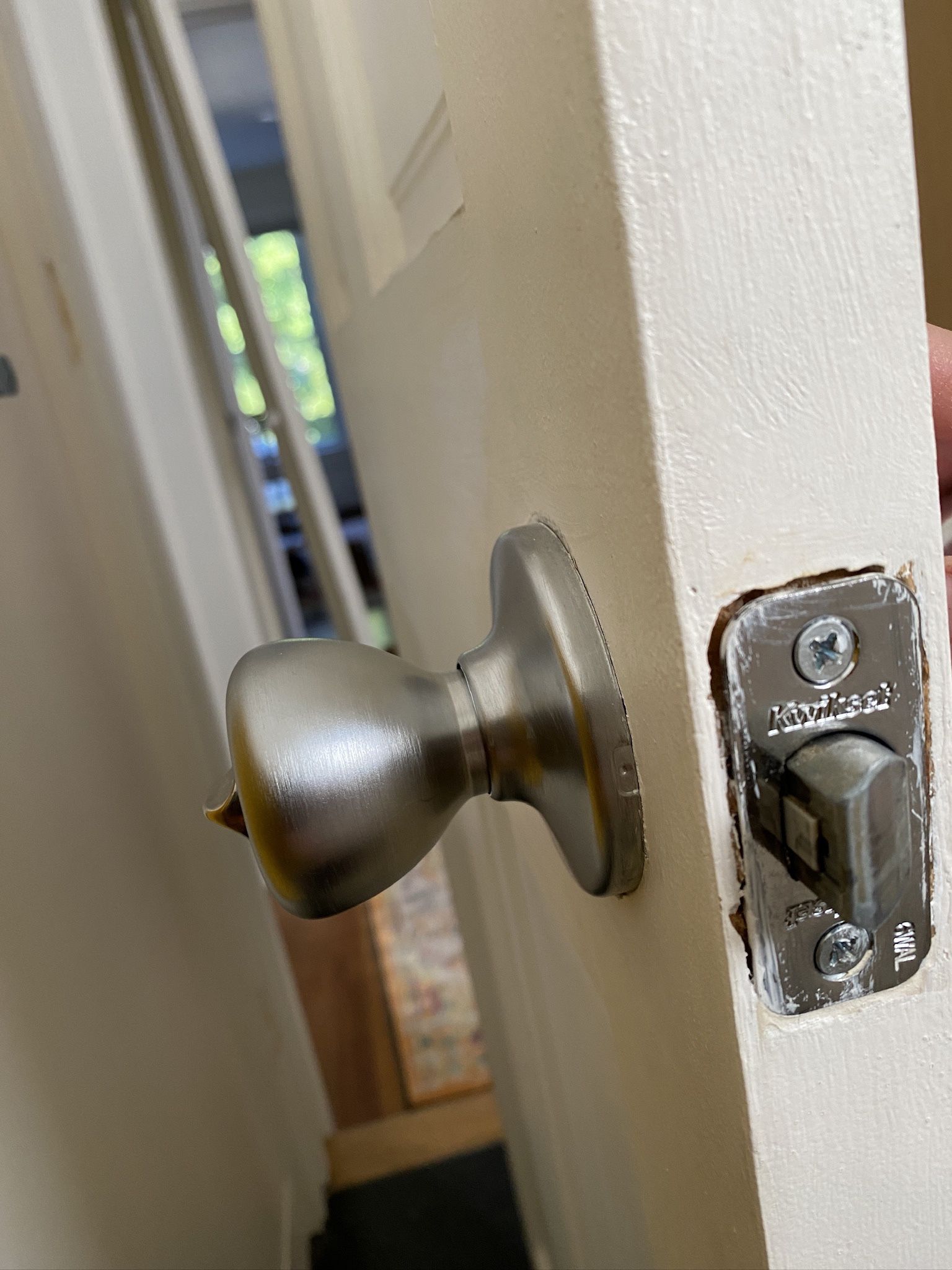 Nickel Door Knobs & Brass Hinges