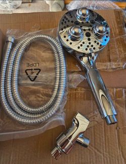 New Chrome 10 Sprayer Hand Held Shower Head With Massage Rollers And Filter For Hard Water!!