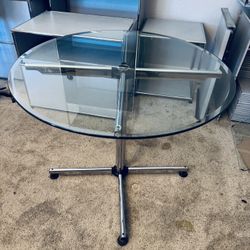 Vintage USM Haller Swiss Glass Dining Office Round Table Pickup La Jolla