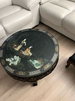 Round Chinese Lacquer Coffee Table