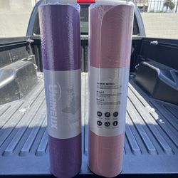 NEW PINK Yoga Mat Extra Thick 1/3'' Non Slip Yoga Mats, Eco Friendly TPE Fitness Exercise Mat w/Carrying Sling & Storage Bag