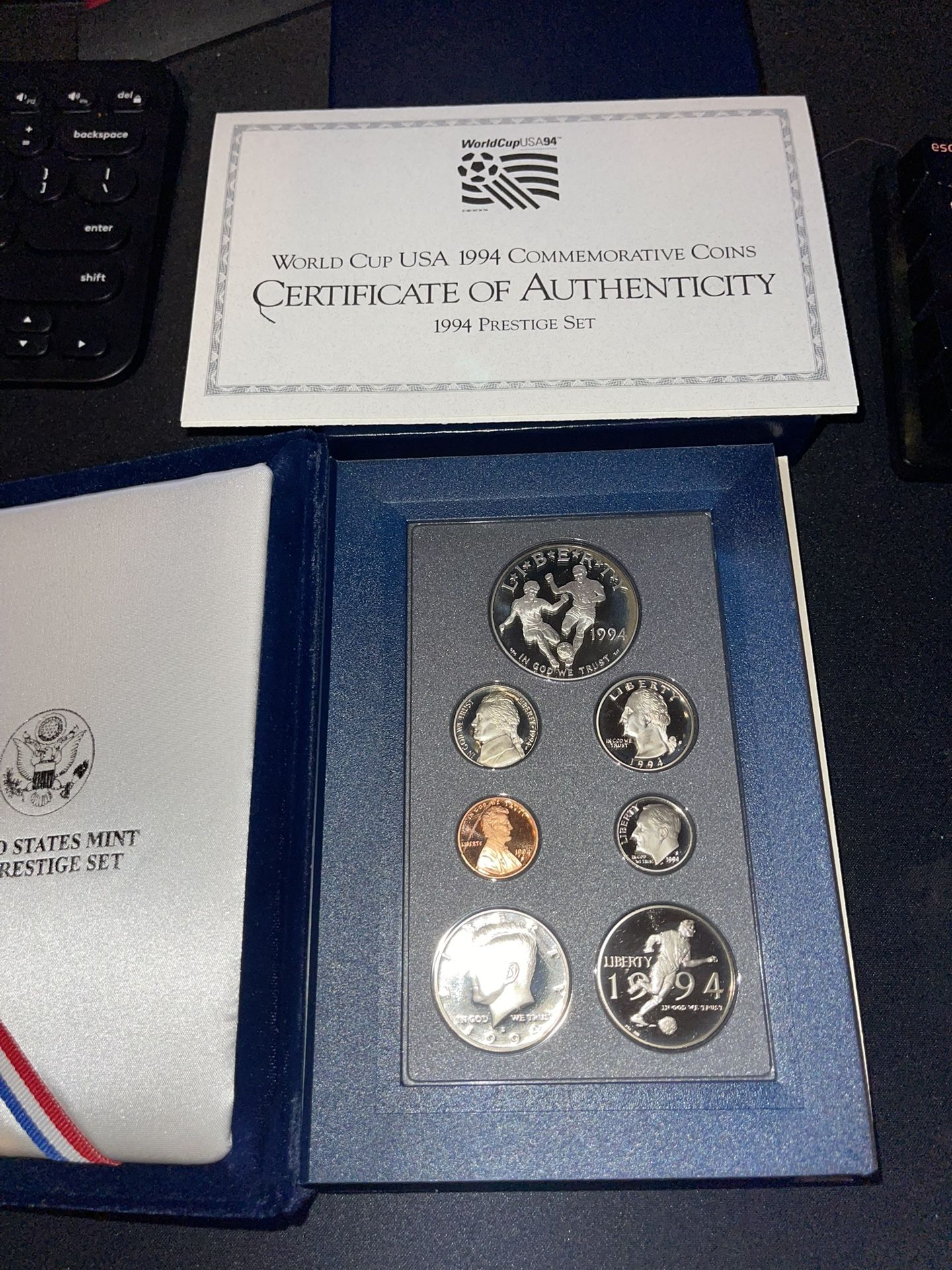 1994 U.S Mint World Cup USA Commemorative Prestige Proof Coin Set w/COA