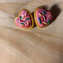 heart cookie earings 💖