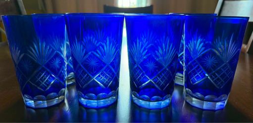 Set of 6 Vintage Edo Kiriko Glasses