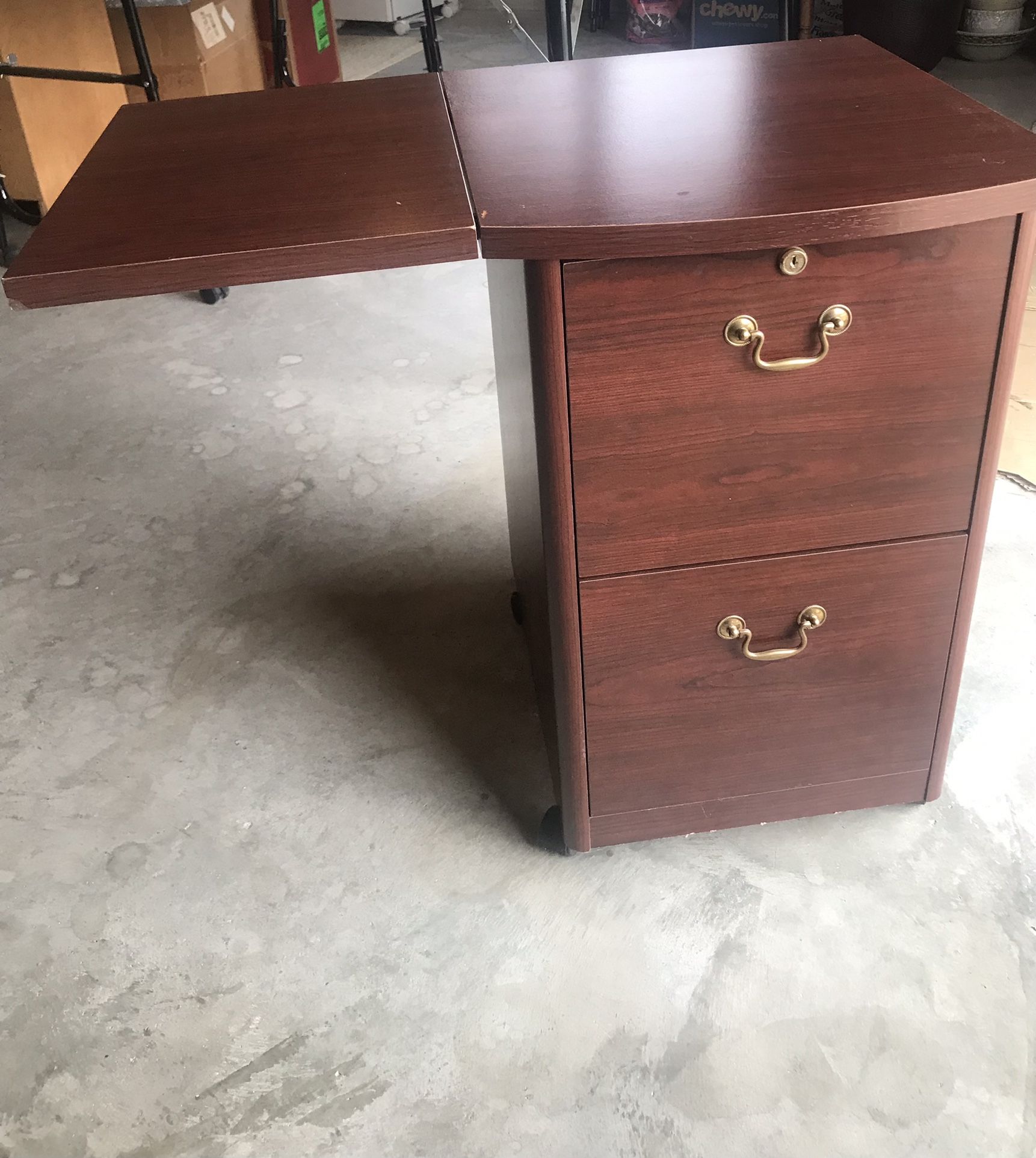 Portable File Cabinet With Extendable Wing