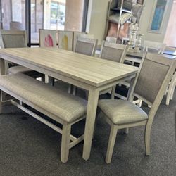 Dining Table 4 Chairs And A Bench