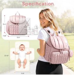 Diaper Bag Backpack, Small Travel Baby Bag for Daily Essentials