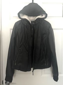 Women’s Hooded Jacket (Faux Leather)