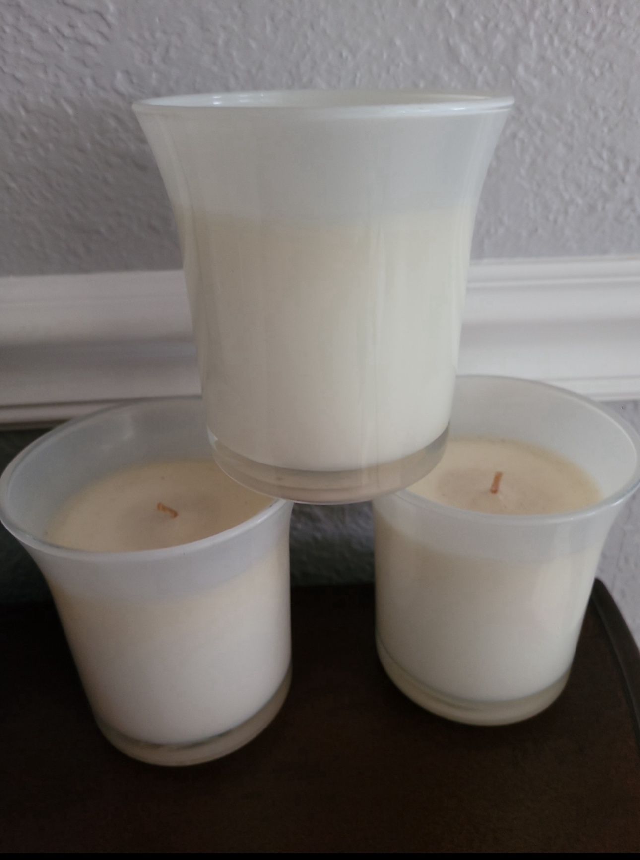 Home Interiors/ 3 Velas De Vaso Blanco $75