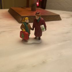 1987 Dept 56 Christmas in the City replacement figurine shopping 