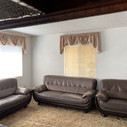 3 Piece Sofa Set Faux Leather - FREE