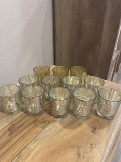 Small Silver Candle Holders 2,5” Set Of 12
